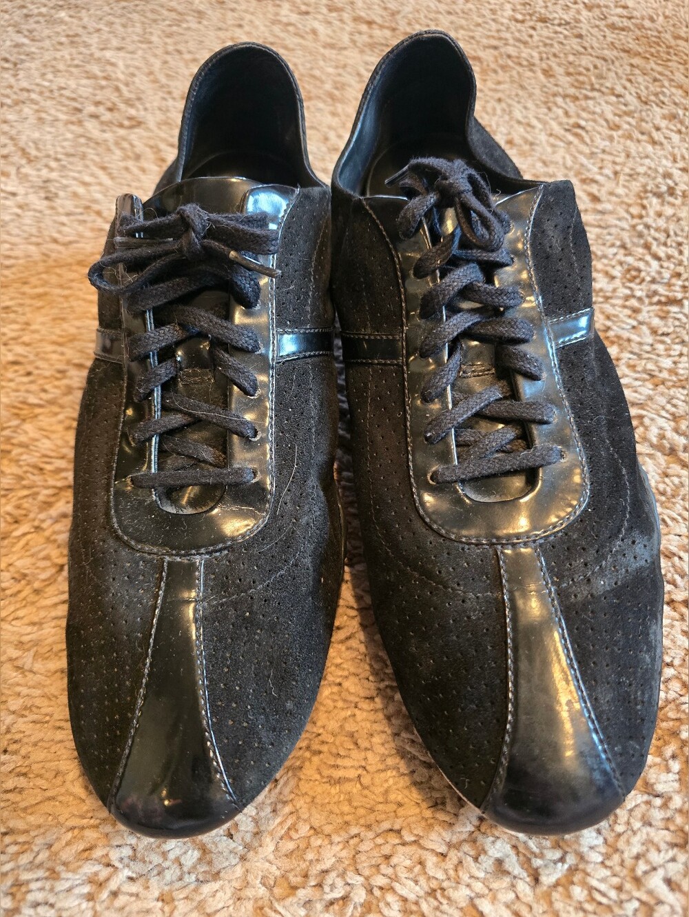 Cole Haan D16136 Nike Women's Black Suede Patent Leather Sneaker Size 11B